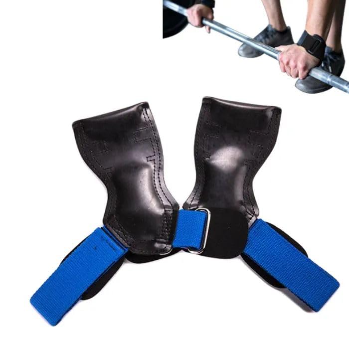 Image of INDIAHUNK 2026 Weight Lifting Grips Premium Powerlifting Straps with Neoprene Padded Wrist Support for Deadlifts, Pull-Ups, Rows, Cross Training & Bodybuilding | Heavy Duty Make in India - Blue