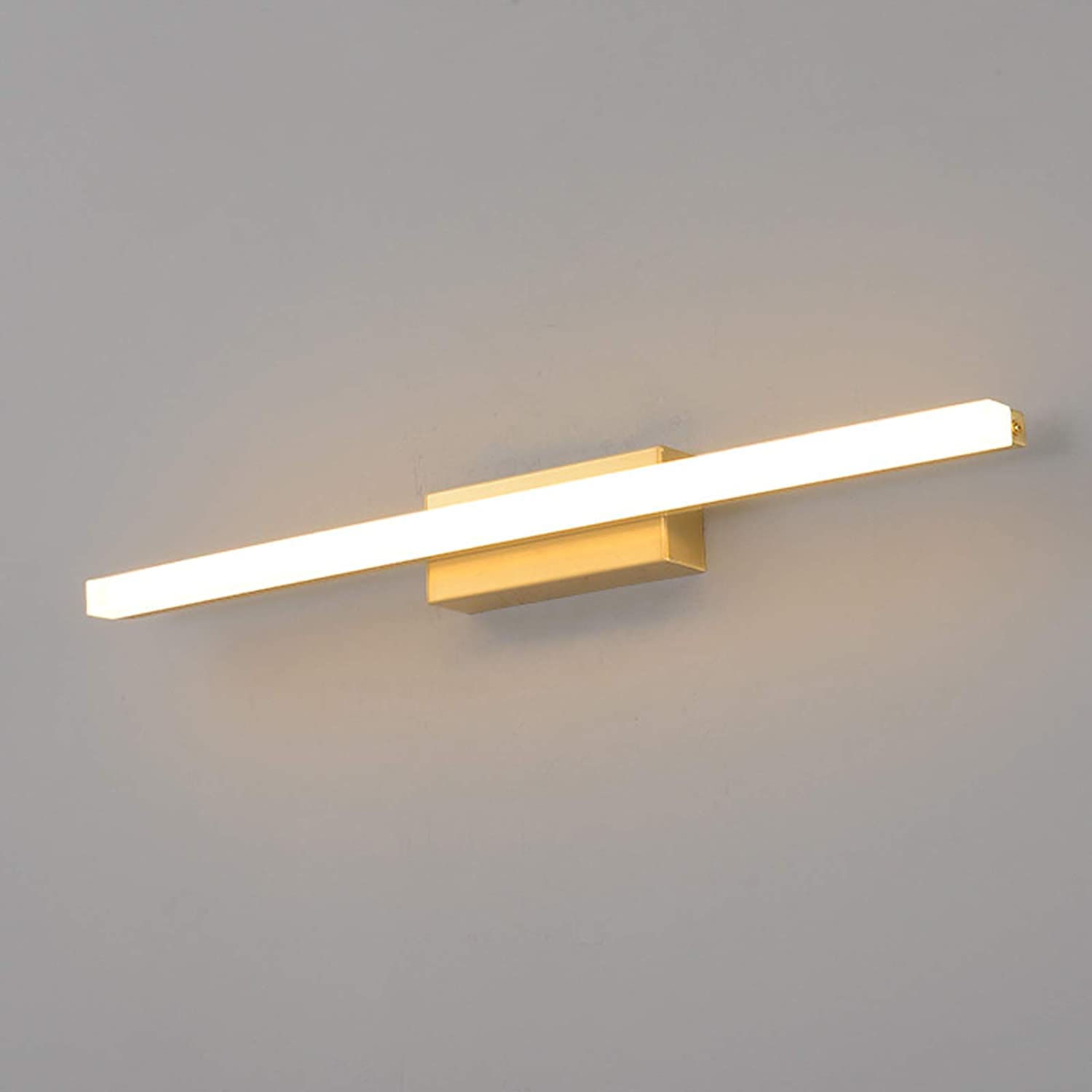 Luz Delantera de Espejo Vintage 9W Luz Delantera de Espejo LED Metal y acrílico Esmerilado Ajuste de 180 Grados 3 Cabezas Luces de Espejo de baño Lámpara de Pared Impermeable Ilumin
