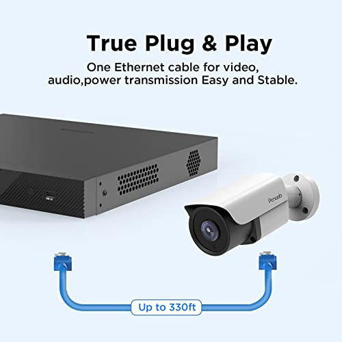 Panoob Security Camera Outdoor/Indoor, Home Ultrahd 4Mp Wired Bullet Surveillance Ip Poe Camera, 2.8Mm Lens 110°Wide Angle, Built-In Microphone, Ip67 Weatherproof, 100Ft Ir Night Vision, Pb37A-4M #TOP1