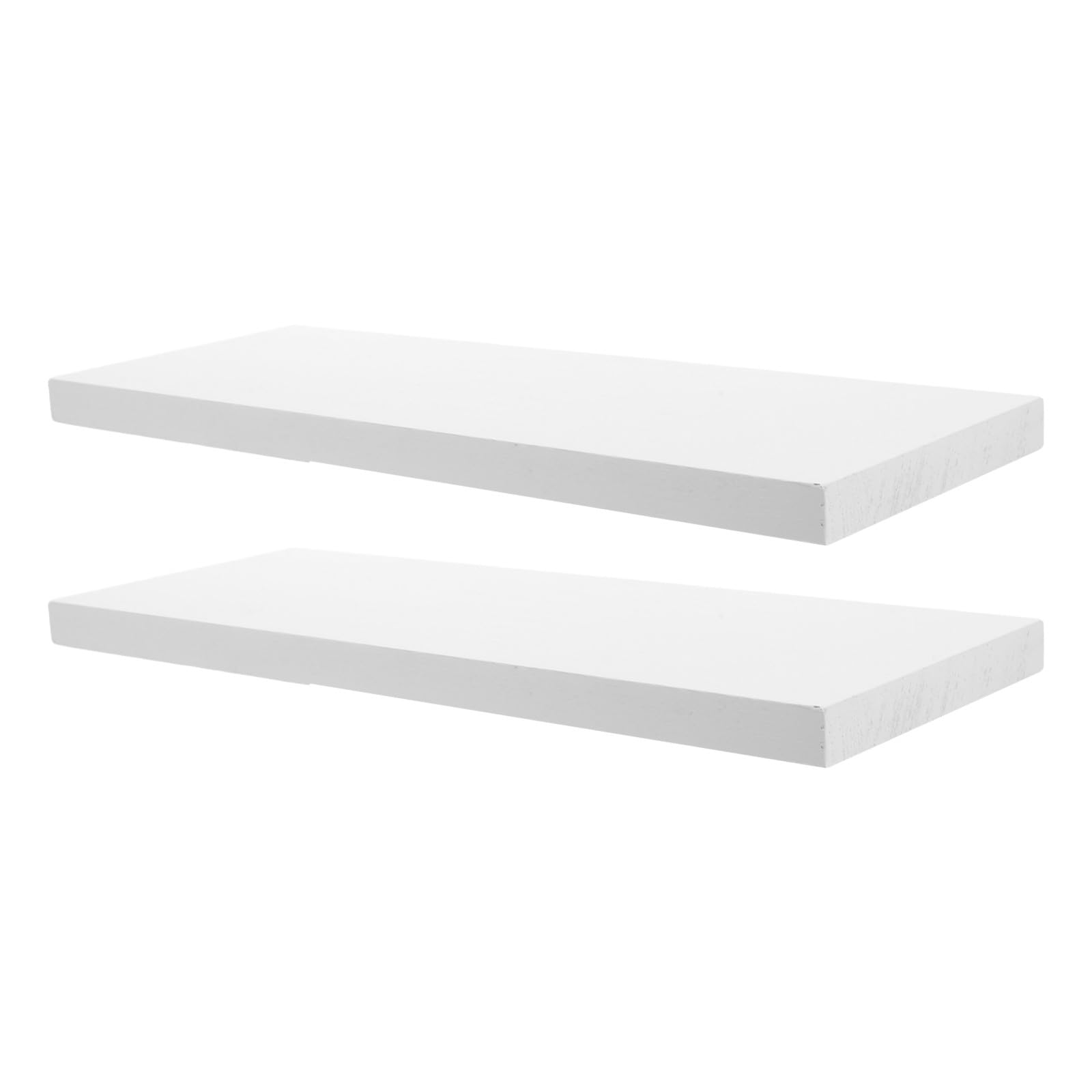 Étagère murale bois blanc haute capacité de charge avec supports prémontés lot de 2 Toyvian