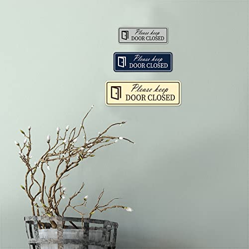 Plaque porte Please Keep Door Closed lisibilité optimale finition brossée - 4