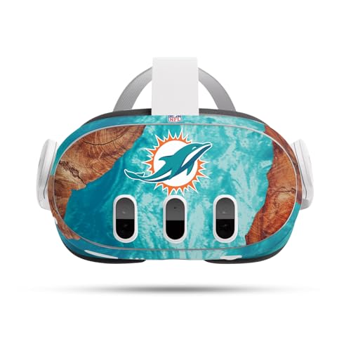 Autocollant effet bois et résines Miami Dolphins compatible Meta Quest 3 NFL