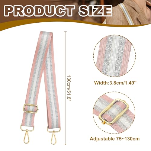 Image of PATIKIL Purse Strap, Wide Shoulder Strap Adjustable Crossbody Bag Straps Universal Replacement Shoulder Bag Belt for Women's Handbags Canvas Guitar Bag Backpack, Dark Pink