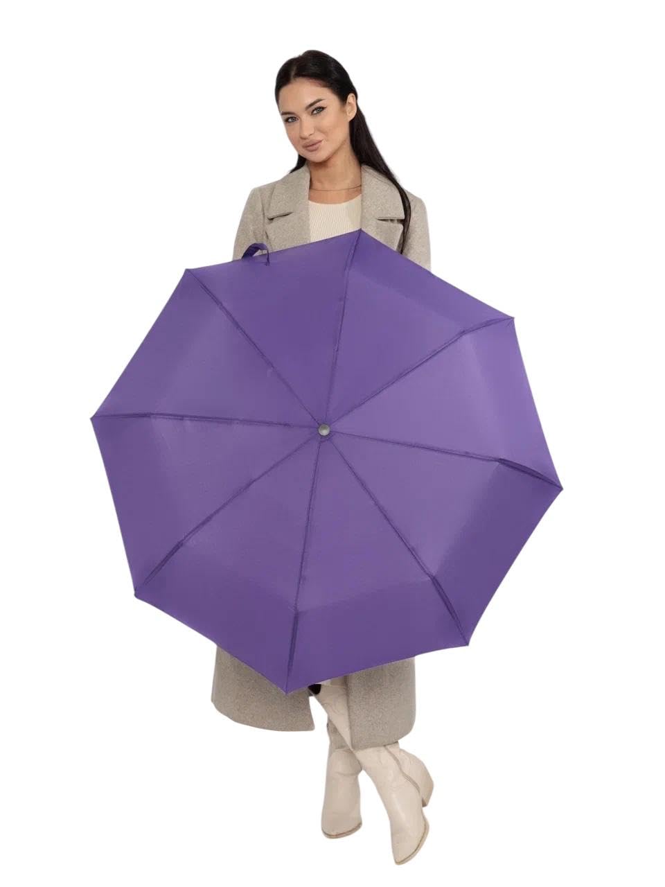 Windproof Travel Umbrella - Compact, Light, Full Automatic Open/Close - Folding Backpack Umbrella for Rain & Sun UV Preotection For Men & Women, Unbreakable 8 Fiberglass Ribs UK Design (Purple)