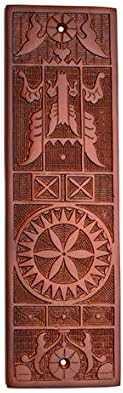 Adonai Hardware Decorative Silicon Bronze Push Plate (9.96 Inch Ohel, Distressed Silicon Bronze Rust Patina)