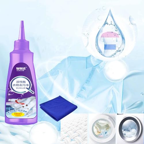 120ml Graceiful Stain Remover, Active Enzyme Laundry Stain Remover,Active Enzymatic Laundry Cleaning,Stubborn Stains Cleaner for Fabric Underarm Stains Pet Oil Red Wine Ink -  Seasonal ornaments, Festive gift