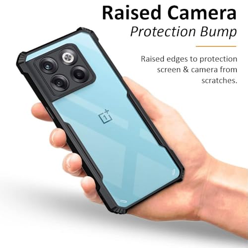 Image of WOW IMAGINE Poly Carbonate + TPU Shockproof Crystal Clear Oneplus 10T 5G Back Cover Case | 360 Degree Protection | Protective Design | Transparent Back Cover Case For 1+ Oneplus 10T 5G (Black Bumper)