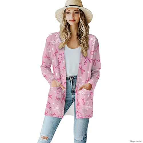 Image of Cardigan Sweaters for Women Long Sleeve Cardigan Soft Drape Open Front Fall Dusters V-Neck Jackets Dressy Loose Coat