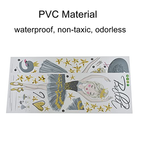 Vinilo decorativo bailarinas y cisne negro 48x31 pulg miniatura 3