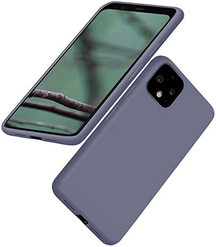 ABITKU Google Pixel 4XL Hülle, Google Pixel 4XL Silikon Slim Gel Gummi Handyhülle Weiches Mikrofasertuch Futter Kissen Kompatibel mit Google Pixel 4 XL 6,3 Zoll (2019) (Lavendelgrau)