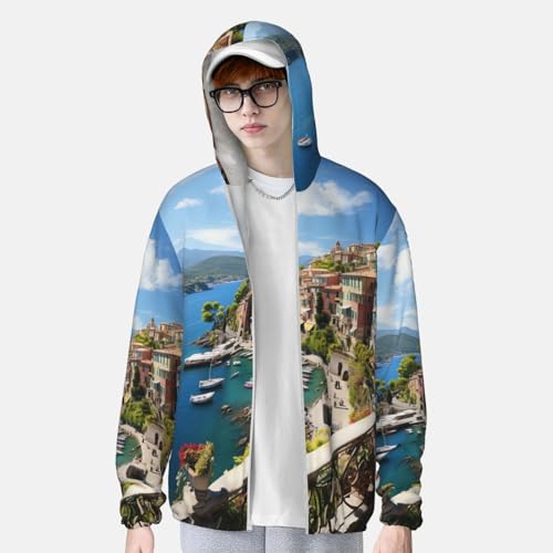 Chaqueta para hombre con protección solar UPF 50+ manga larga con capucha miniatura 3