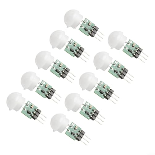 Fauhapyway Lot de 10 capteurs de mouvement PIR CC 2,7-12 V pour mini détecteur infrarouge pour projets d'automatisation de sécurité