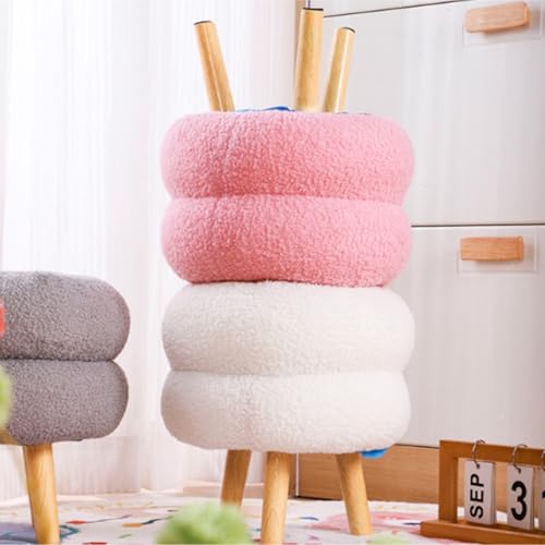 Tabouret en peluche rose double couche pour soulager les jambes lourdes - 7
