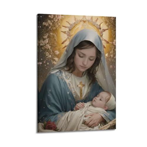 Vierge tenant le nourrisson poster d'art pour chambre apaisante