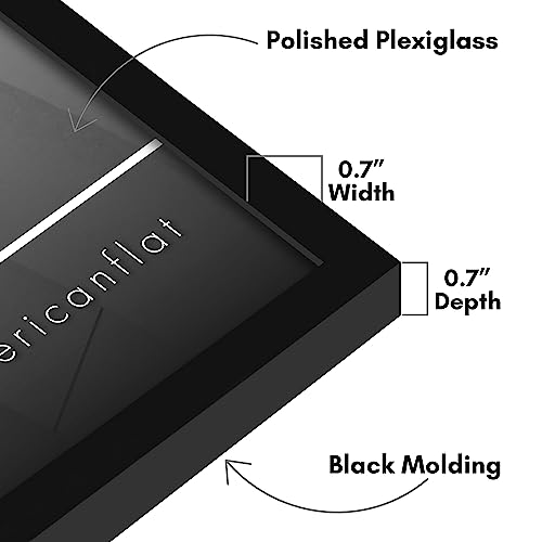 Americanflat 27x40 Picture Frame with Polished Plexiglass - Streamline Collection - Thin Border Picture Frame for Wall Display - Hanging Hardware Included - Black