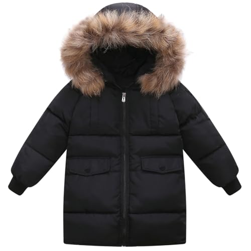 Valcatch Manteau d'hiver rembourré pour garçons et filles, veste parka, doudounes longues épaisses, manteaux pour enfants et adolescents à capuche en...