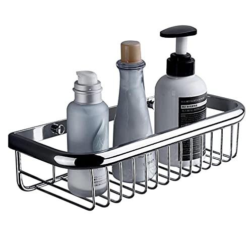 Estante de baño Sin taladrar Estante de Ducha Estantes de Ducha Adhesivos Montado en la Pared Cobre antioxidante para Inodoro Inodoro-Plata_30cm