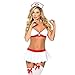 Produktbild MONIKI Women Sexy Nurse Lingerie Bedroom Naughty Nurse Costume Cosplay Uniform With Stockings (White)