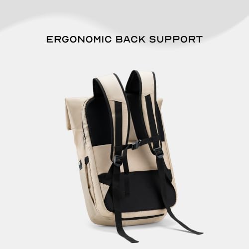 Image of Assembly Oblique Laptop Backpack for Men Women 15.6 Inch Office Travel Bag Rain Cover Dog Hook Passport Pocket