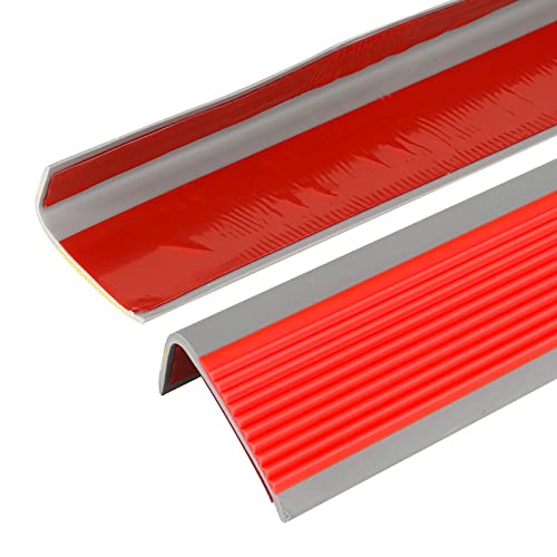 TOPQYY 1/5 Metros Cinta Autoadhesiva en L Forma Escaleras 51mm x 25mm, Cinta para Bordes Escaleras Antideslizante, Protección de Bordes, Esquina para cantos - Cantonera Protector