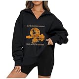 TTJZ Tops Women Court Tops Court Souple Hiver Polyester Tops Court Femmes Manche Longue Business Bouffante Col en V Profond A Motif Smockée Facile 08-Noir 3XL