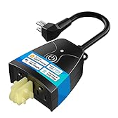 meross Outdoor Smart Plug Compatible with Apple HomeKit, Siri, Alexa, Google Assistant and SmartThings, Waterproof Outdoor Outlet, Remote & Voice Control, Timer, FCC and ETL Certified