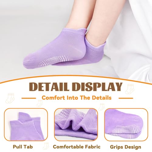 Image of HYCLES Toddler Girl Socks, 12 Pairs Non Slip Ankle Toddler Socks for 1-7 Years Baby Girls Kids