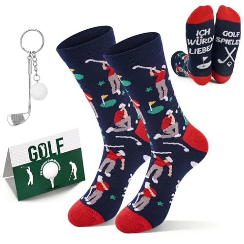 Mason Life Golfsocken, Lustige Geschenke für Männer, Golf Zubehör Socken Herren Und Schlüsselanhänger Personalisiertes Geschenkset mit...