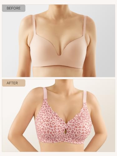 Image of LUCKMEEY Bras for Women No Underwire Wave Push Up Wireless Bra Seamless Bras Full Coverage Bralettes Lift Everyday Bras