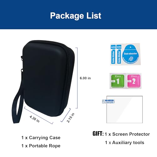 Xmaspanda Carrying Case with Screen Protector for RG353V / XU10 / RG35XX / RG353VS / R36S Handheld Game Console, RG353V / RG35XX Portable Game Console Storage Case, Retro Game Console Carrying Bag