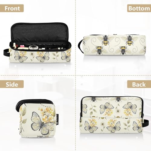 Bolso organizador para herramientas de cabello Butterflies Bees Beige, compatible con planchas, rizadores y accesorios de cuidado capilar. Resistente al calor, gran capacidad y portátil, ideal para viaje. miniatura 5