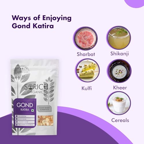 Sorich Organics Gond Katira Pure 400gm | Edible Tragacanth Gum Crystals | Kathila Gum for Weight Management | Summer Coolant Superfood | Natural Body Cooling Agent