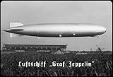 Ontrada Plaque en tôle bombée, 12 x 18 cm, dirigeable GRAF Zeppelin à faible hauteur