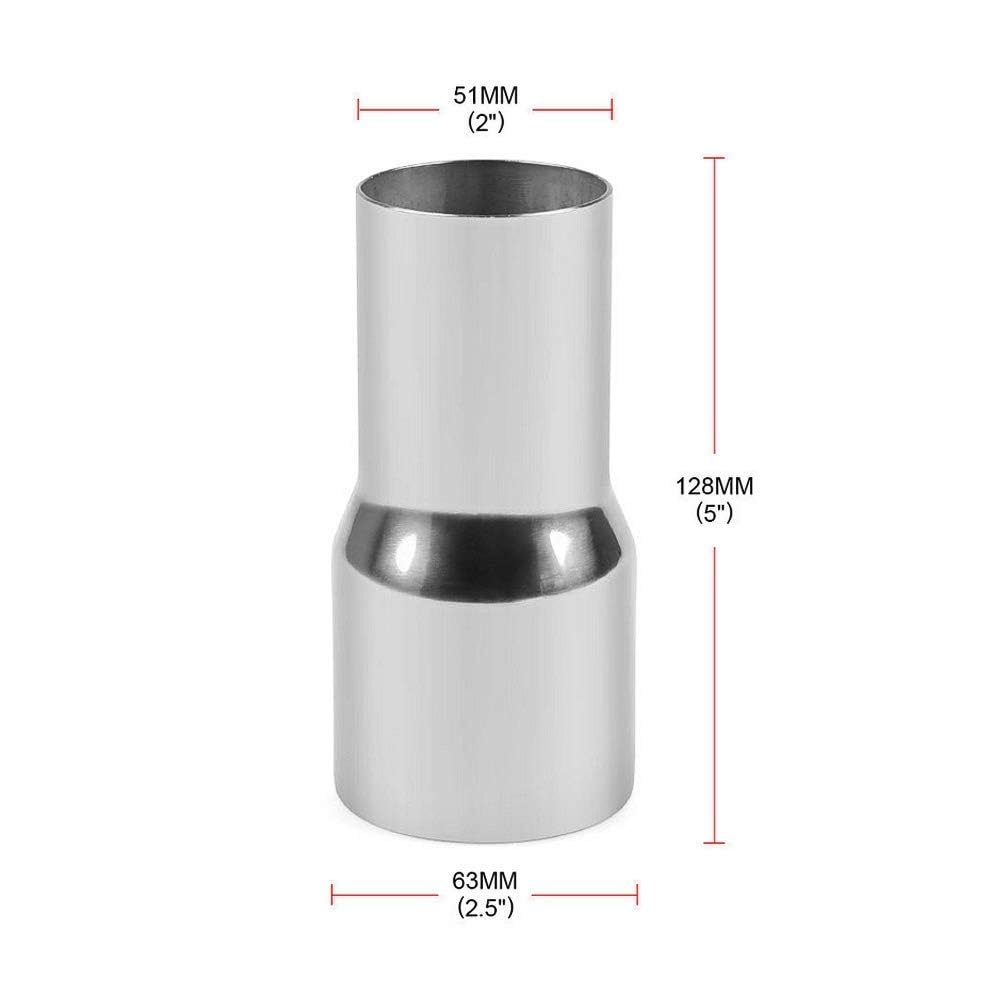 Auspuffrohradapter, Autoauspuffspitze, Universal-Edelstahl-Auspuffrohrverbinder, Rohradapter, Reduzierstück, Modifiziertes Teil(51-63MM)