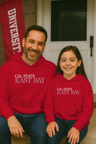 NCAA Officially Licensed Apparel California State University East Bay Pioneers Logo Youth Hoodie Cal09HK Red X-Large4