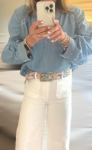 Peruvian Hand Embroidered Wool Belt, Fair Trade, Flower Belt, Womens - Andina Pastels4