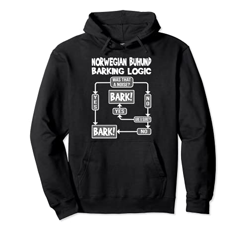 Dog Barking Logic, funny dog gift, Funny Norwegian Buhund Pullover Hoodie, Black, S