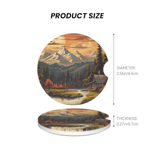 Set de 2 Posavasos para Portavasos de Auto de Cerámica miniatura 3