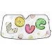 ZXCDS Ciambella Amore Cuore Candy Torta Dolce Copertura del Sole con Ventosa Parasole Auto Parabrezza Contro Polvere Auto Protezione Parabrezza Protettore per Accessori per Auto, Berlina 70X130 Cm