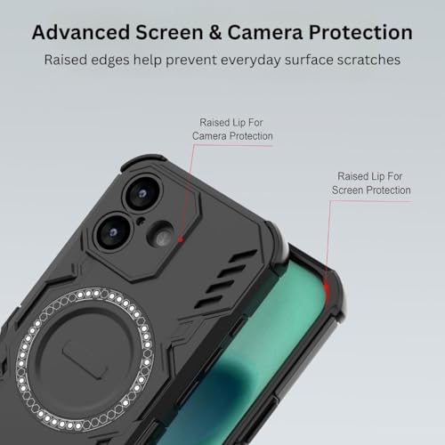 Image of Back Cover Case for Apple iPhone 17 | 360 Protection Mobile Phone Case Mag-Safe | Camera Protection | i Phone 17 Back Case | iPhone17 - Black TPU+PC