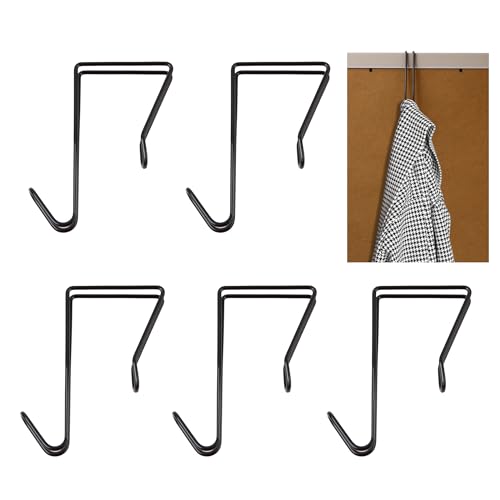 Vagocom 5Pack Wire Cubicle Hooks,Cubicle Shelf Hangers for Hats,Bag,Coat,Mirror,Office Cubicle Accessories(Black)