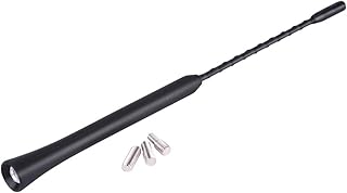 Aerial Antenna, Universal 9 Inches Car Replacement Anti Noise Beesting Aerial FM Radio Antenna with Screw Thread Fittings