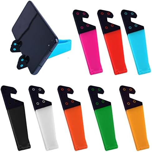 Karjiaja 8 Pcs Foldable Cell Phone Stand, V Shaped Phone Stand Cell Phone Holder Stand Portable Mobile Phone Stand Smartphone Foldable Stand Adjustable Phone Holder Stand Universal Phone Stand Holder
