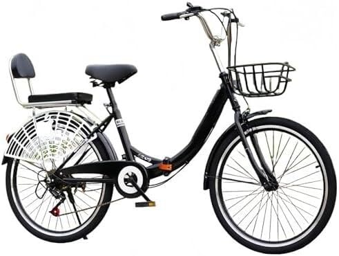Bicicleta plegable urbana con ruedas de 24 pulgadas y cuadro de acero