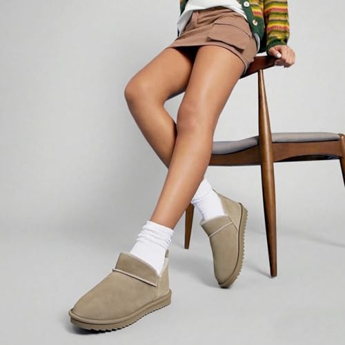 BCTEX COLL Women's Winter Snow Mini Boots Classic Faux Fur Lined Warm Short Slip On Ankle Boots Gift2