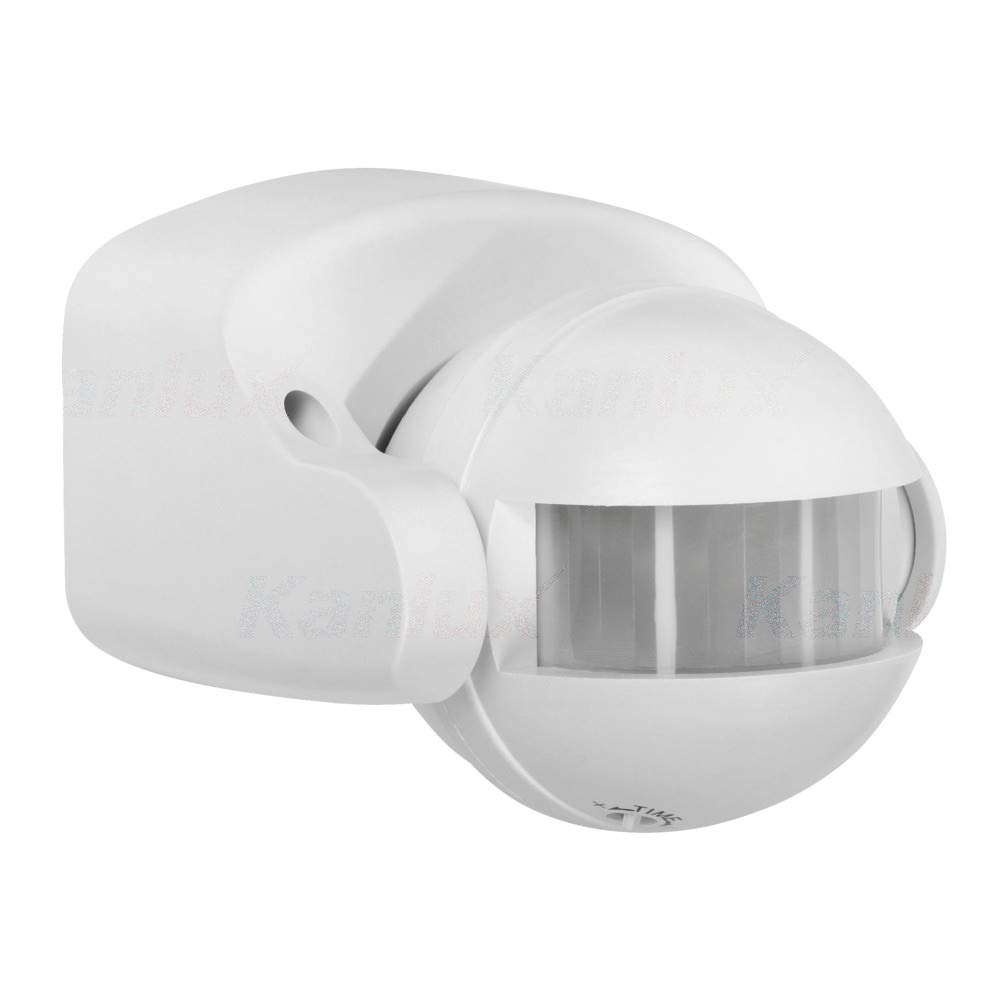 Interruptor de alarma de movimiento PIR blanco PIR de seguridad IP44 al aire libre montado en la pared 12 m de rango de detección