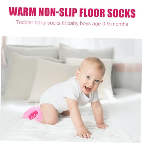 LIFKOME Cotton Non Slip Floor Socks for Boy Girl Months Autumn Winter Warm Skid Socks with Silicone Grip for Boys and Random Style3