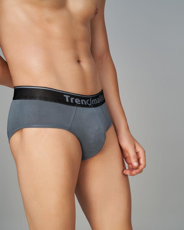 Image of TRENDMALLS Men's Birla Micromodal Regular Fit Solid Men Underwear Briefs with No Marks Waistband