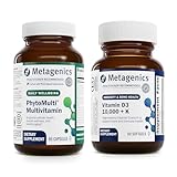 Metagenics Bundle - PhytoMulti & D3 10,000 + K - 60 Capsules of PhytoMulti for Men & Women - 60 Softgels of D3 10,000 + K for Immune Support, Bone Health & Heart Health