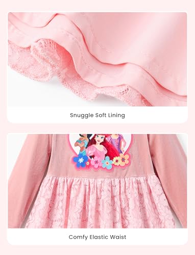 Image of Disney Princess Frozen Elsa Minnie Stitch Toddler Girl Tulle Tutu Dress Ruffle Sleeve Mesh Summer Birthday Party Clothes 2-9Y